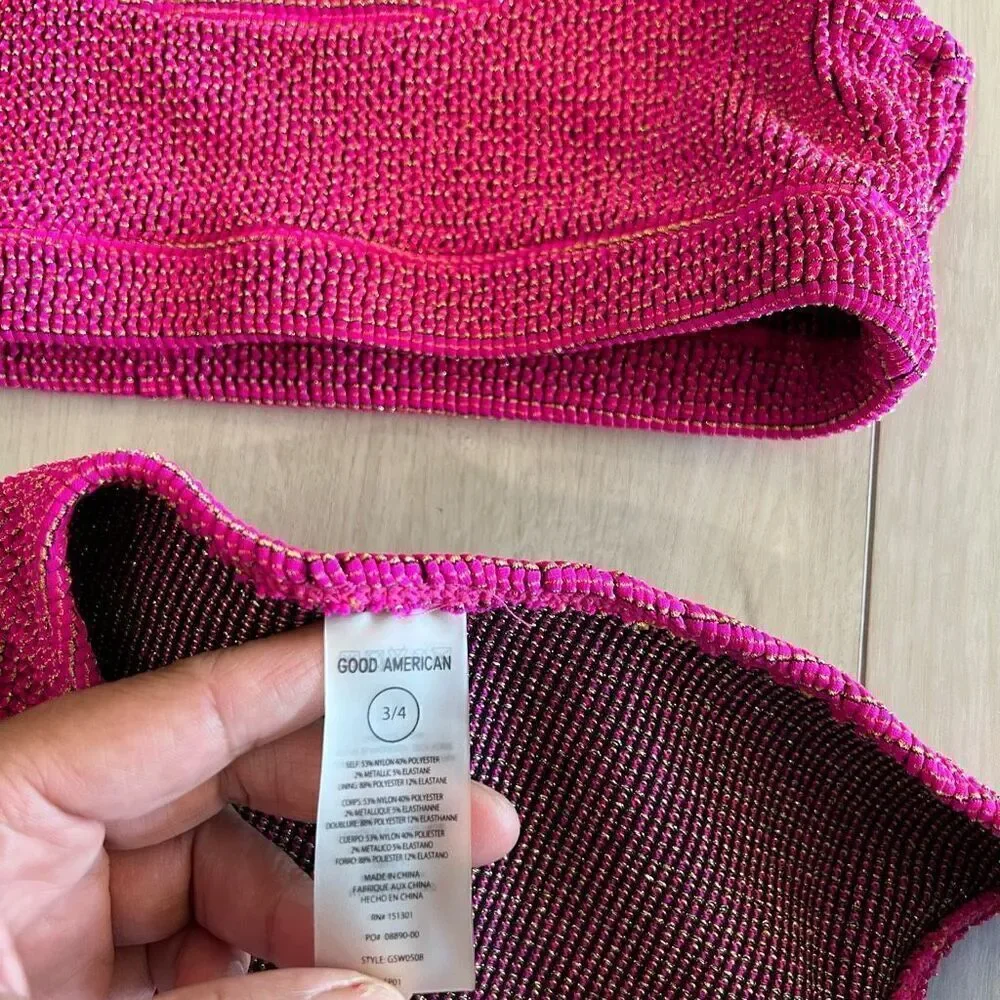 Good American women 2pcs swimsuit top size 1/2 and bottom 3/4